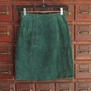 Lined Green Suede Leather Skirt Size 5/6